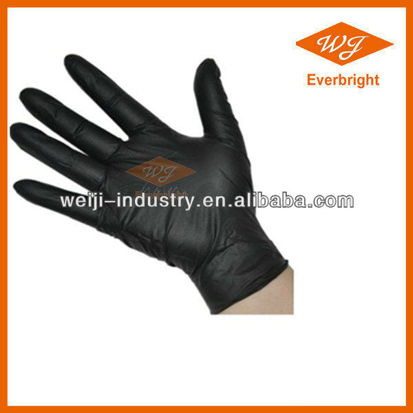 Supply High-quality Black Disposable Nitrile Glove For Examination Medical Grade Or Industry Grade