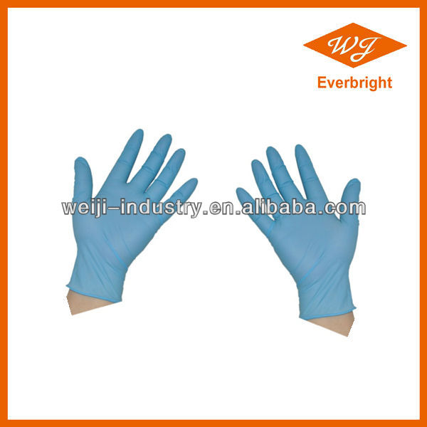 Blue Nitrile Exam gloves/ Nitrile Latex free Inspection gloves / AQL1.5 with CE/FDA certification