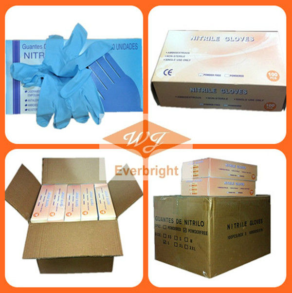 Nitrile exam gloves with FDA CE ISO by CE,FDA for Medical service