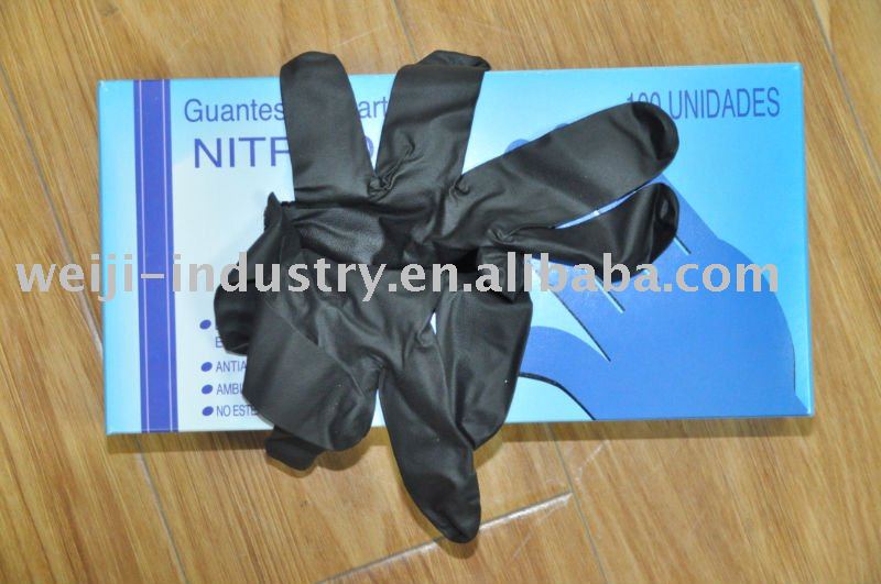 black nitrile medical gloves