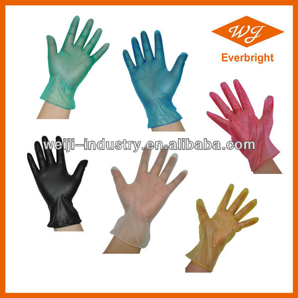 Yellow Industrial Disposable Vinyl Glove powder,powder free