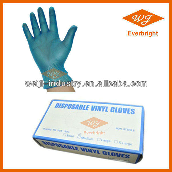 Selling Blue Vinyl Exam Glove With CE ISO FDA TUV Certifications