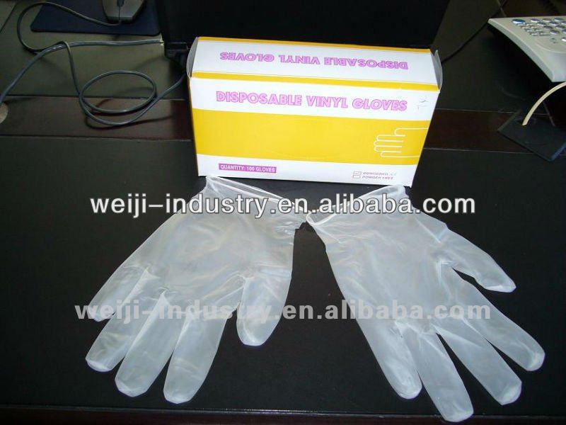 Packing in safety vinyl hand gloves for cleanroon/lab / hospital /medical