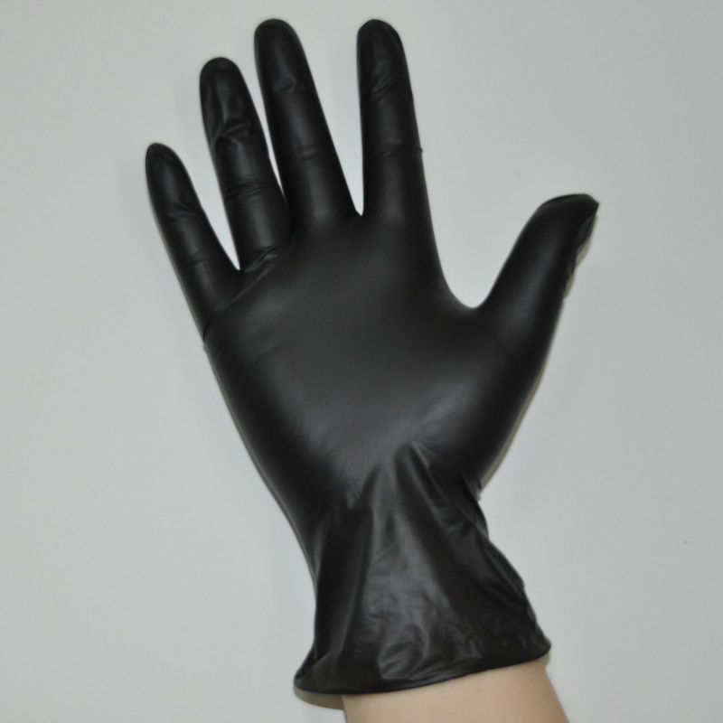 High Quality Diposable Black Vinyl Gloves PowderFree