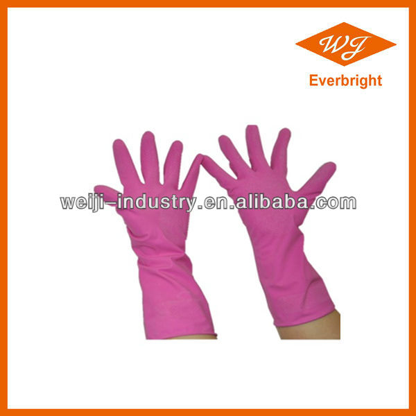 Best sell of spray / dipped flock lined rubber household gloves