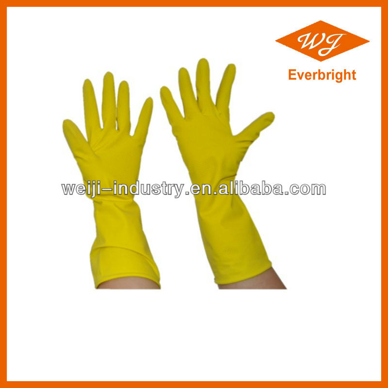ISO ,CE approved yellow latex household glove,household gloves, cleaning gloves, glove for kitchen