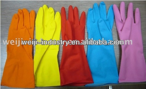 New arrivel 30-75 g gentle touch Fancy long Colourful sately latex exfact from factory directly for cleanning food with CE