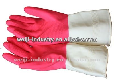 2013 Newest bicolorlatex household gloves /cleaning room protect your hand FDA/CE/ISOBest service!!