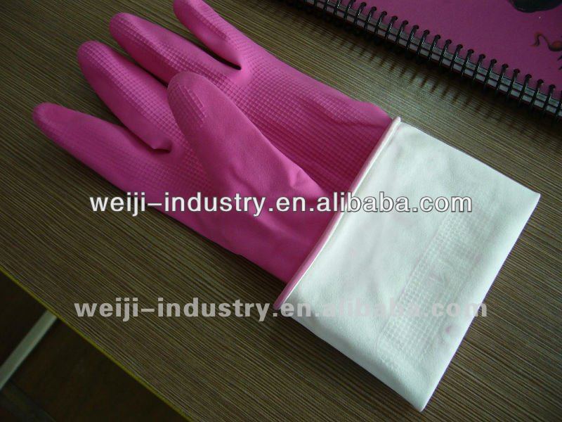 long sleeve flock lined latex household gloveflocklines/ house/kitchen /cleaning room protect your hand FDA/CE/ISOBest service!!