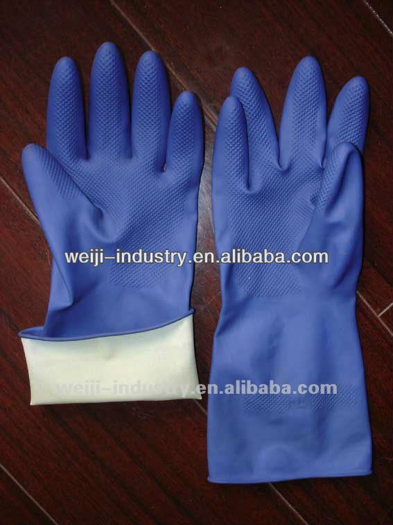 long sleeve flock lined latex household gloves/ house/kitchen /cleaning room protect your hand FDA/CE/ISOBest service!!