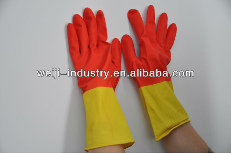 BioColor Household Latex Glove Bicolor Rubber Gloves