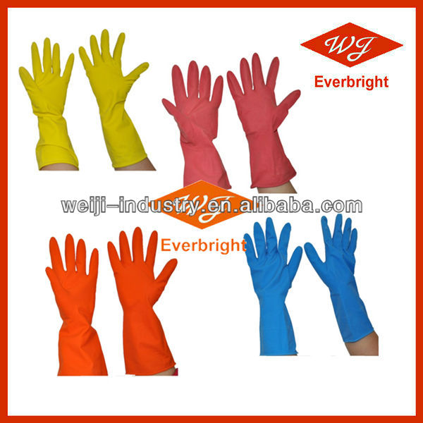 Hot sale of all colors rubber gloves,disposable dish washing gloves,house cleaning gloves, glove for kitche
