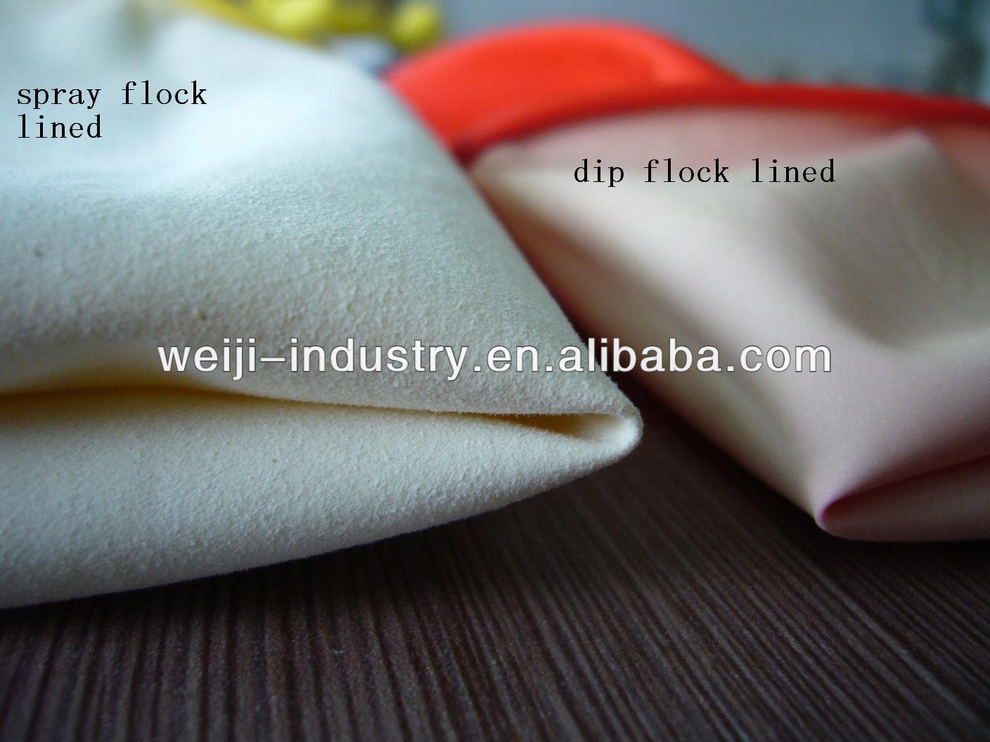 FDA/CE/ISO SparyFLOCKLINEDcolored latex Rubber in home and garlden /kicthen
