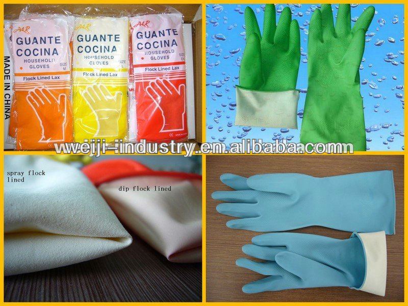colored good quality and latex malayseia insulating household gloves used in light industry/agricultal approved CE/ISO