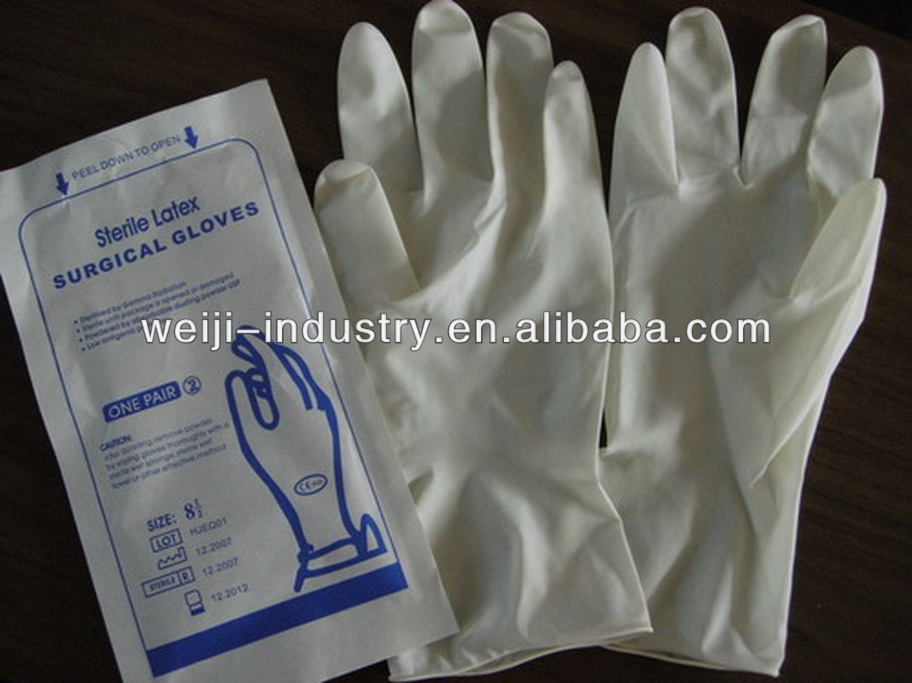 White Latex examination glove powdered used in light industry/agricultal approved CE/ISO