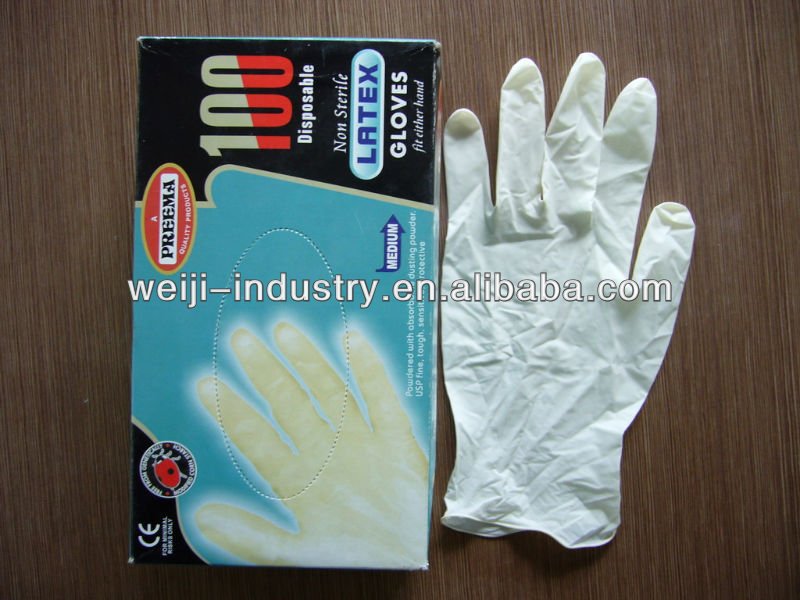 FDA/CE/ non sterile powder free latex examination glove with high-quality medical Hospital Dental Medical Operation