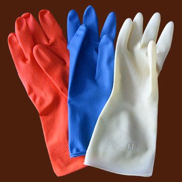 CE Approved 100% Natural Colored Latex Household Glove