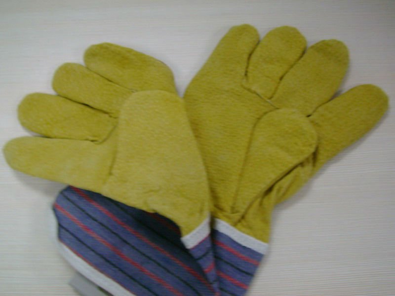 CE Aprroved Leather Colored Safety Working PU Coated Glove