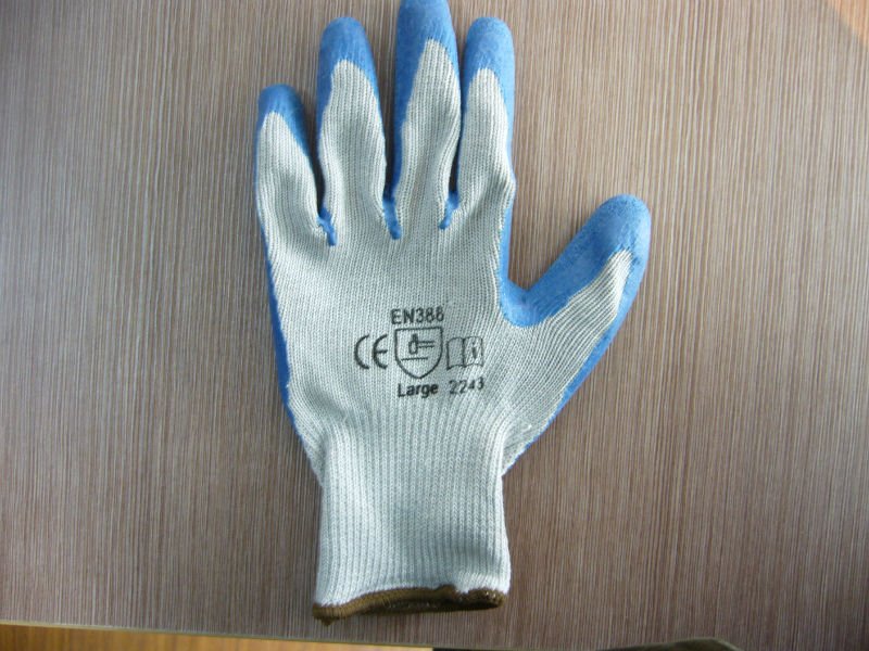 CE Aprroved Latex dipped Nitrile Cotton Colored Safety Working PU Coated Glove